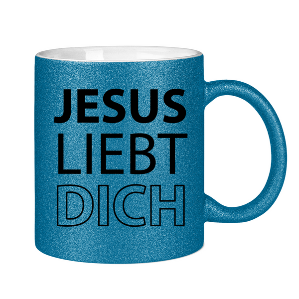 Glitzertasse jesus liebt dich