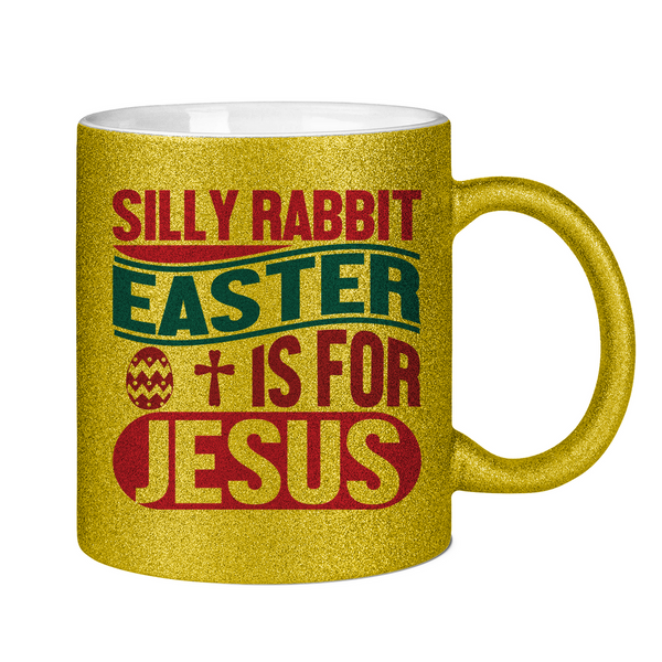 Glitzertasse silly rabbit ostern osterhase