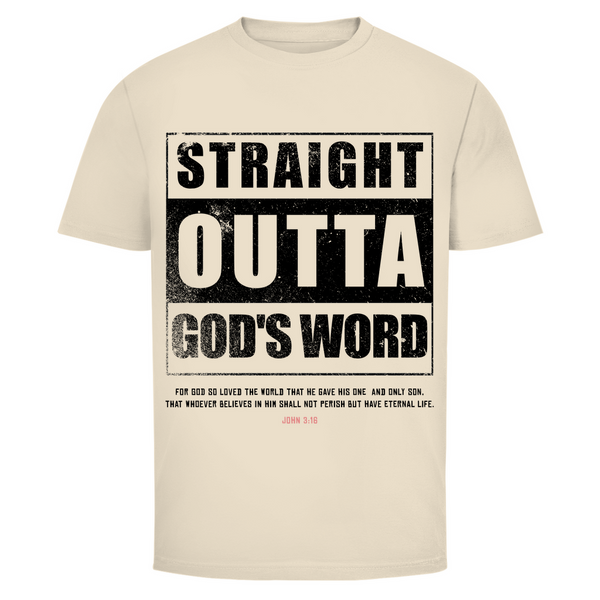 Herren T-Shirt straight outta gods word john 3:16