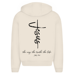 Oversize Zipper Hoodie the way the truth the life john 14:6