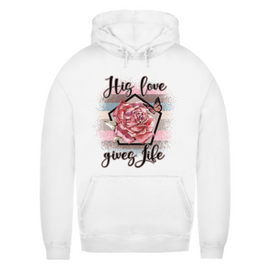 Damen Hoodie his love gives life