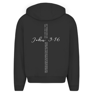 Oversize Zipper Hoodie for god so loved the world john 3:16