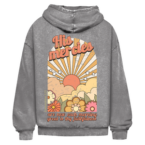 Oversize Washed Hoodie great is thy faithfulness lamentations 3:23