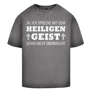 Oversize Washed T-Shirt ich spreche mit dem heiligen geist
