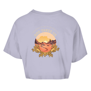 Damen Oversize Crop Top god take us through the desert
