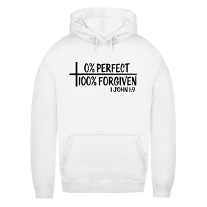 Damen Hoodie 0% perfect 100% forgiven 1 john 1:9