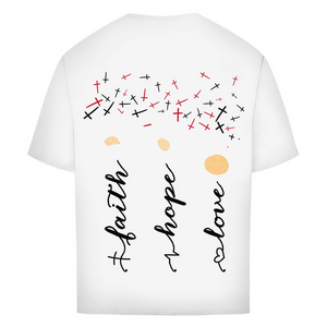 Oversize T-Shirt faith hope love blumen