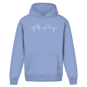Oversize Hoodie Ohne Kordel Herzschlag Kreuz