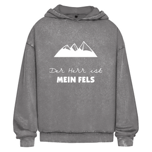 Oversize Washed Hoodie der herr ist mein fels