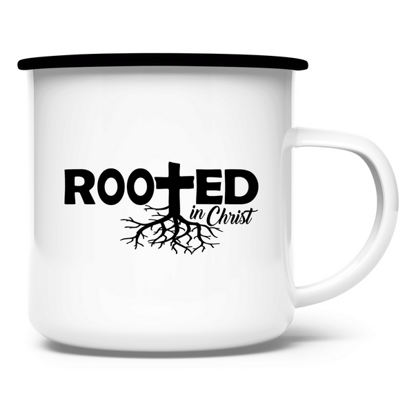 Emaille Tasse rooted in christ