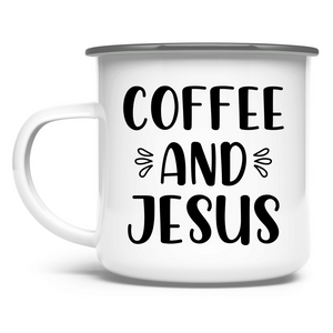 Emaille Tasse coffee and jesus