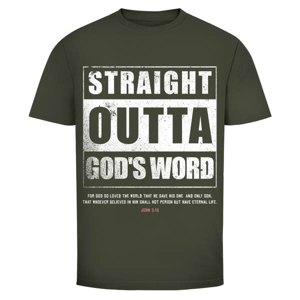 Herren T-Shirt straight outta gods word john 3:16