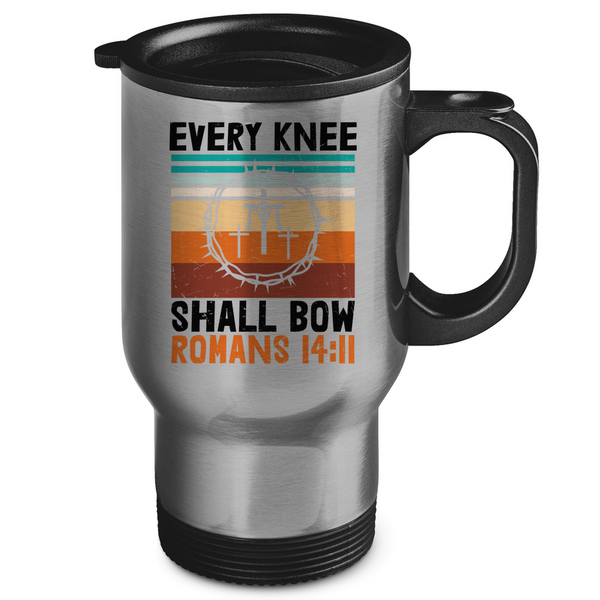 Edelstahl-Thermobecher every knee shall bow romans 14:11