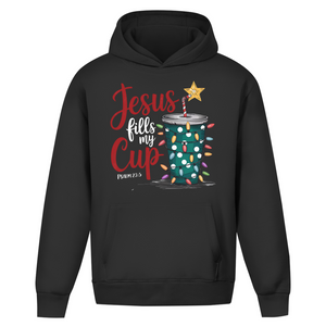 Oversize Hoodie Ohne Kordel jesus fills my cup psalm 23.5