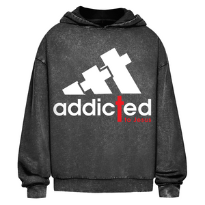 Oversize Washed Hoodie addicted to jesus