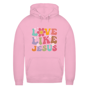 Damen Hoodie love like jesus retro