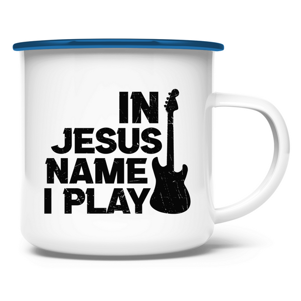 Emaille Tasse in jesus name i play kirchenchor