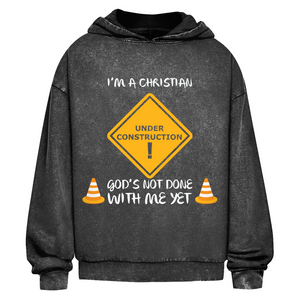 Oversize Washed Hoodie christian under construction