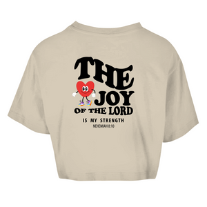 Damen Oversize Crop Top the joy of the lord nehemiah 8:10