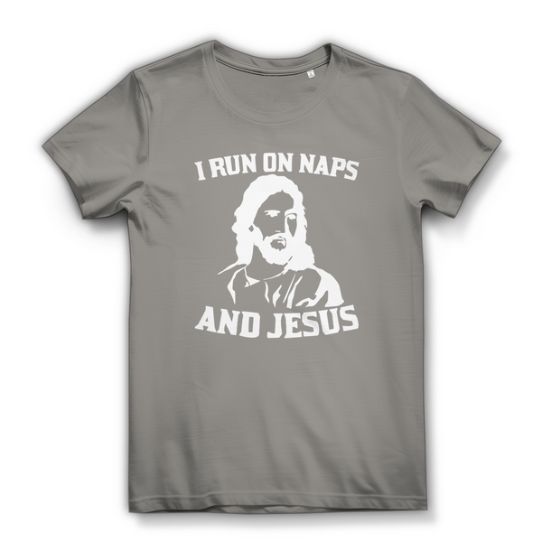 Damen Bio T-Shirt i run on naps and jesus