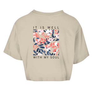 Damen Oversize Crop Top it is well with my soul