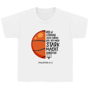 Kinder T-Shirt stark macht basketballer philipper 4.13
