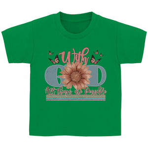 Kinder T-Shirt with god all things are possible