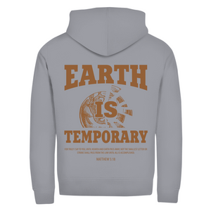 Herren Zipper Hoodie earth ist temporary matthew 5:18
