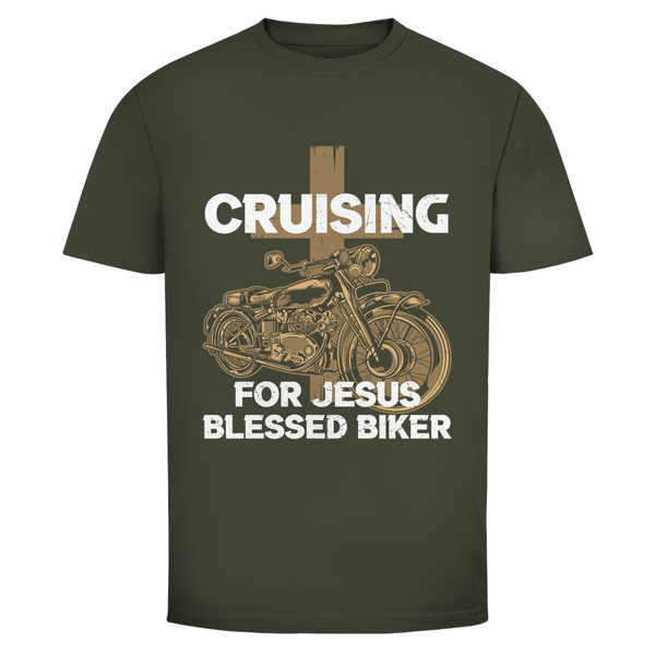 Herren T-Shirt cruising for jesus blessed biker