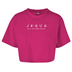 Damen Oversize Crop Top jesus he will be there for you