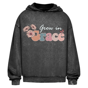 Oversize Washed Hoodie grow in grace