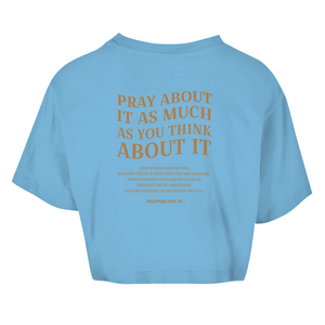 Damen Oversize Crop Top pray about it philippians 4:6-7