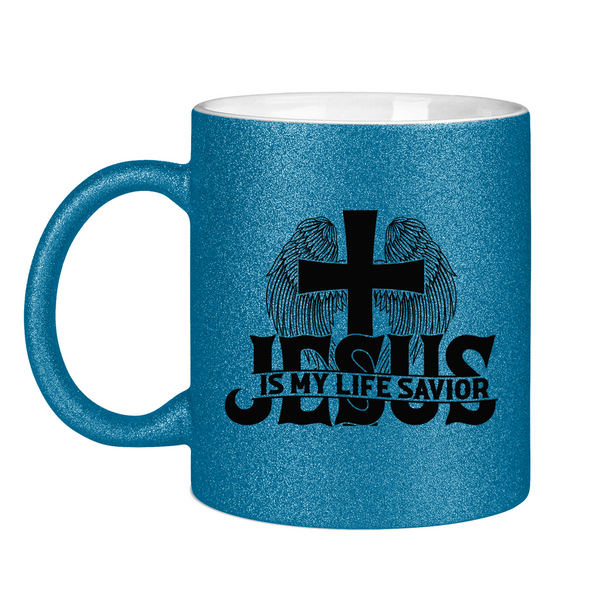 Glitzertasse jesus is my life savior