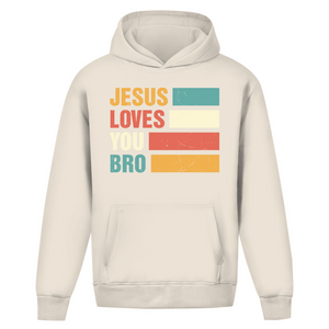 Oversize Hoodie Ohne Kordel jesus loves you bro