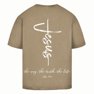 Oversize Washed T-Shirt the way the truth the life john 14:6