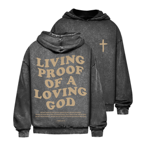 Oversize Washed Hoodie a loving god 1 john 4:9-10