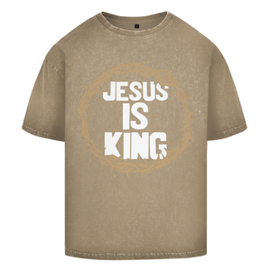 Oversize Washed T-Shirt jesus is king dornenkrone