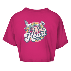 Damen Oversize Crop Top new heart ezekiel 11:19