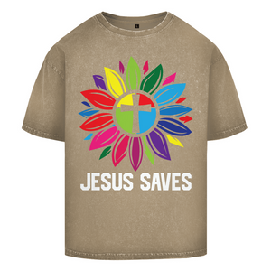 Oversize Washed T-Shirt jesus saves