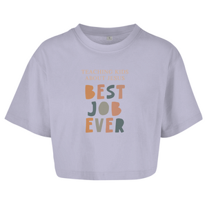 Damen Oversize Crop Top teaching kids about jesus lehrer