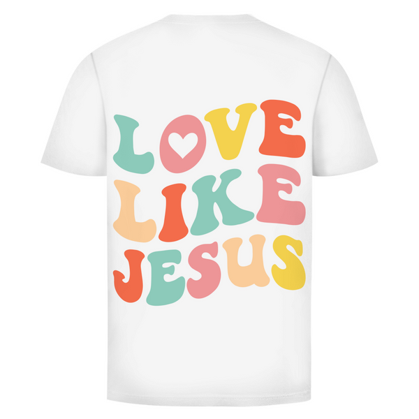 Herren T-Shirt love like jesus retro