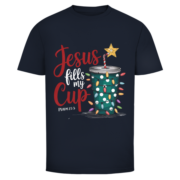 Herren T-Shirt jesus fills my cup psalm 23.5