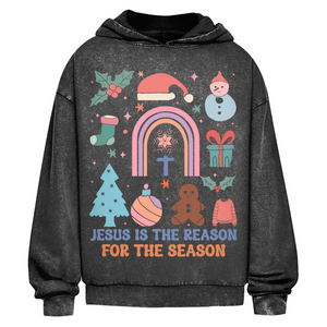 Oversize Washed Hoodie jesus is the reason for the season