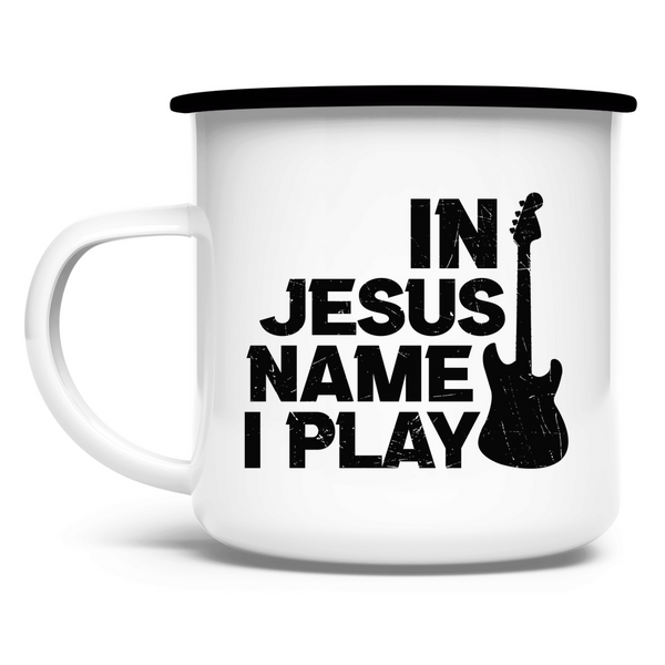 Emaille Tasse in jesus name i play kirchenchor