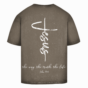 Oversize Washed T-Shirt the way the truth the life john 14:6