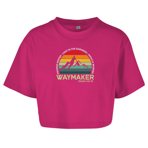 Damen Oversize Crop Top waymaker isaiah 42:16