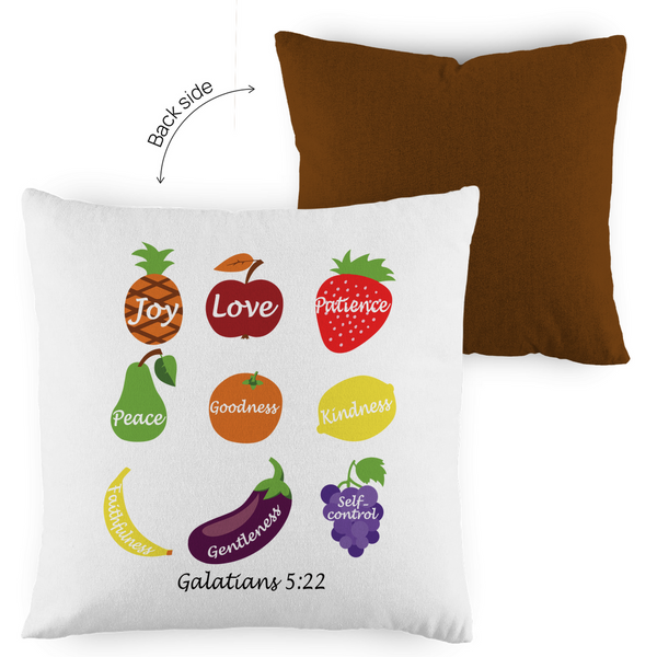 Kopfkissen zweifarbig joy love peace galatians 5:22