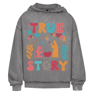 Oversize Washed Hoodie true store weihnachten