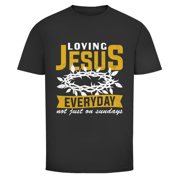 Herren T-Shirt loving jesus everyday