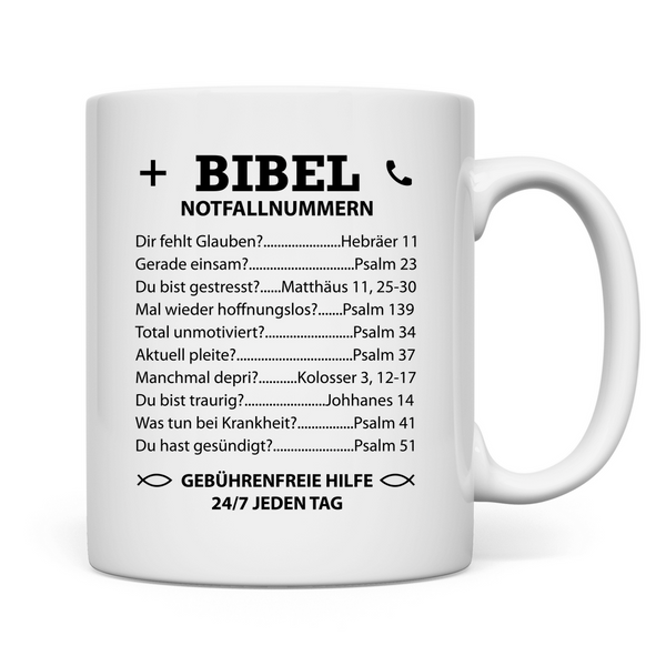 Tasse bibel notfallnummern